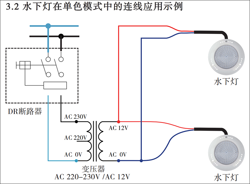 游泳池挂壁水下灯怎么接线和安装？五个步骤轻松搞定