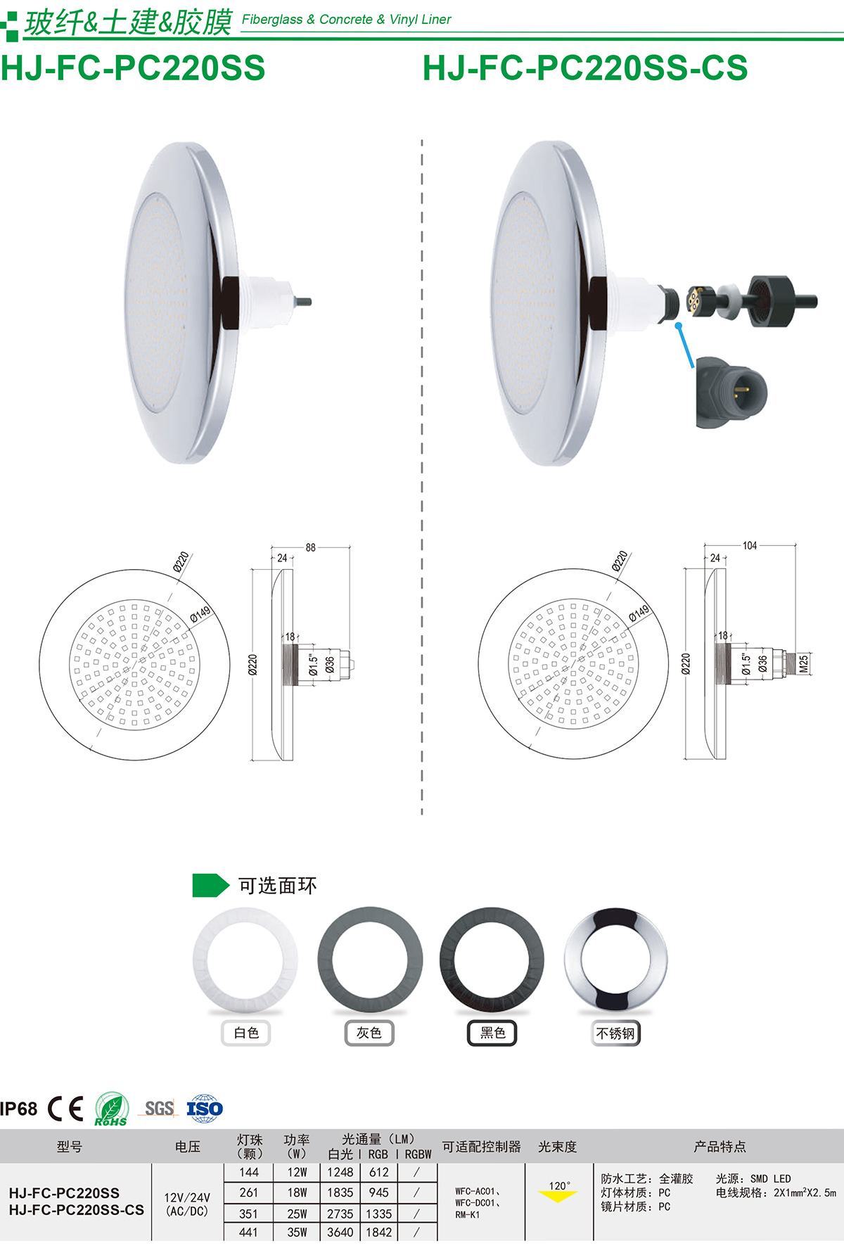 拔插水底灯嵌入式泳池射灯外控水下灯 拔插水底灯嵌入式泳池射灯外控水下灯