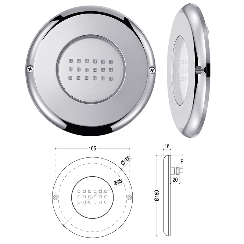 HJ-WR-SS180 幻彩泳池水底灯LED水底射灯水池景观灯