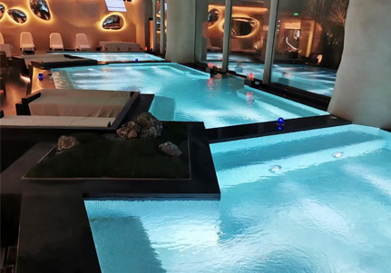 桑拿会所洗浴水疗池水下灯光案例