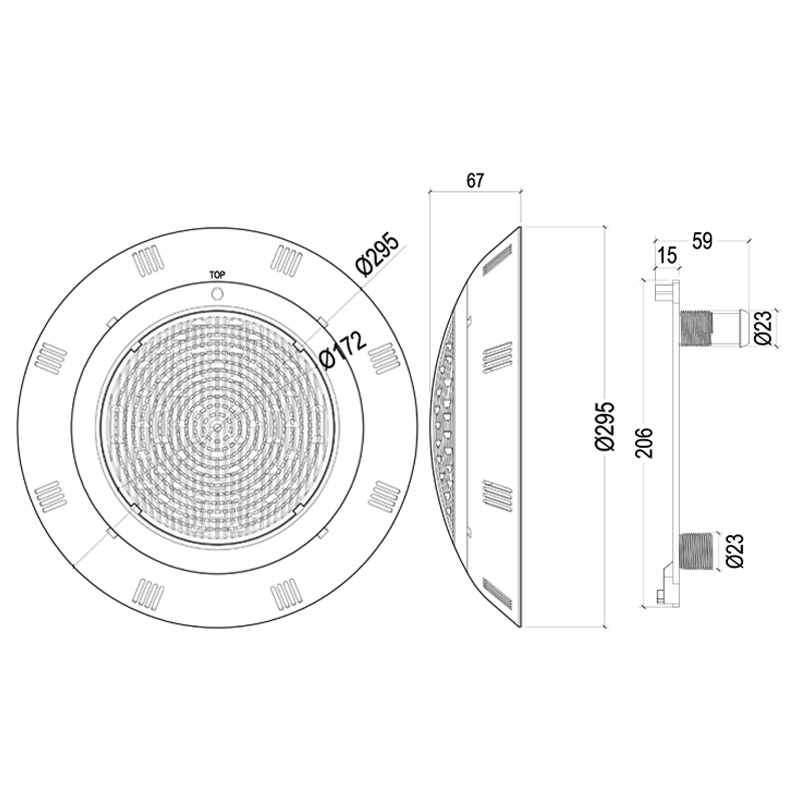 WM-PC295V 胶膜池LED水下侧挂壁灯跨境亚马逊水底泳池灯
