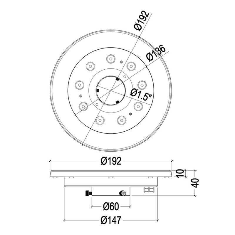 HJ-FL192-1.5 LED七彩RGB水下泳池喷泉灯射灯中空水景灯